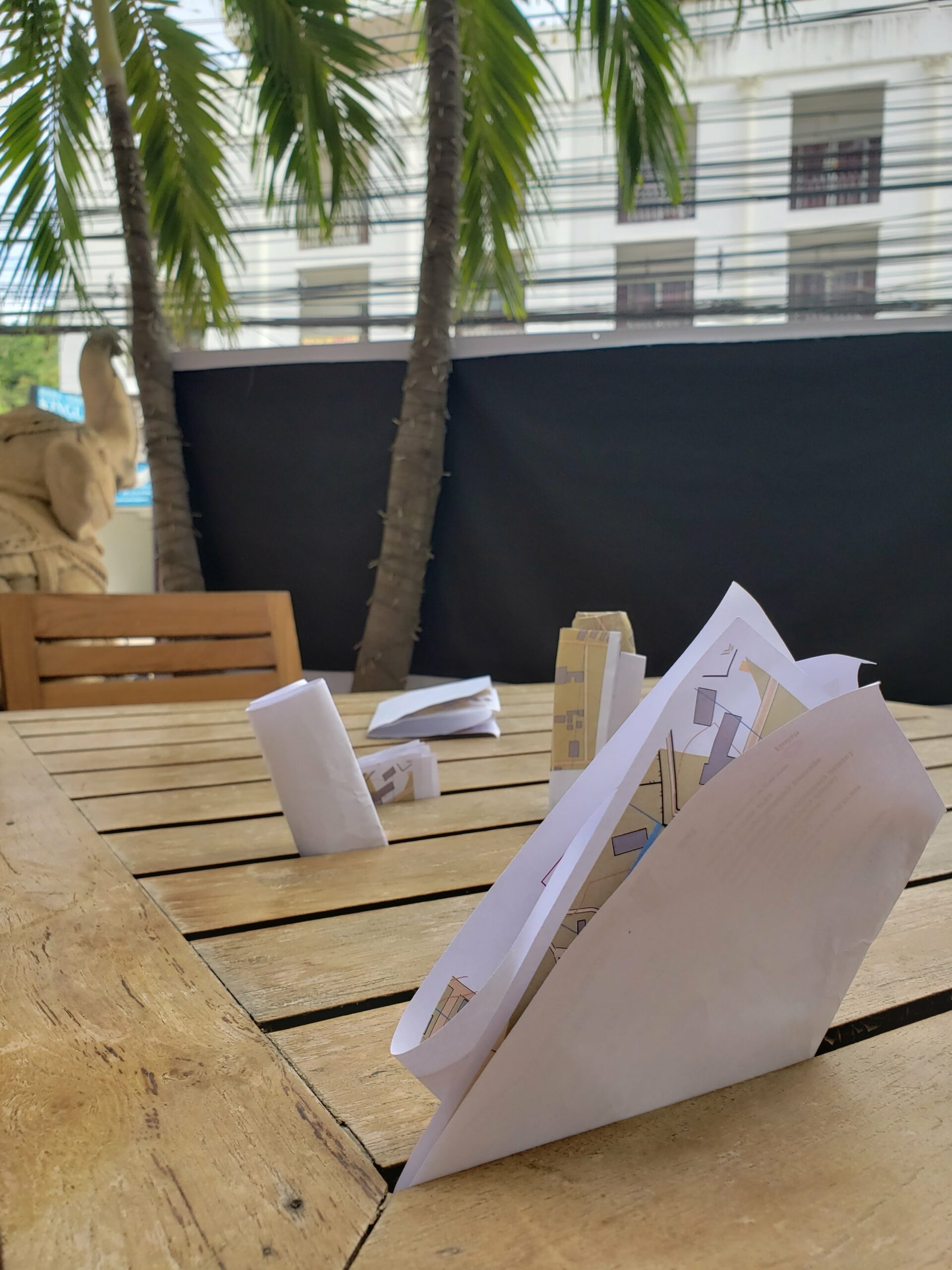 Orienteering maps on a table in Pattaya, Thailand